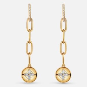 Louis Vuitton, Jewelry, Louis Vuitton Bookle Doreille Blooming Earrings  M64859 Gold Womens